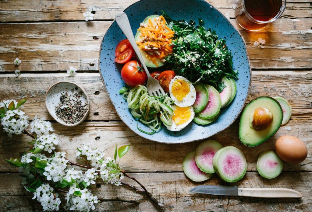 Plate of vegetables for a plant-based diet.