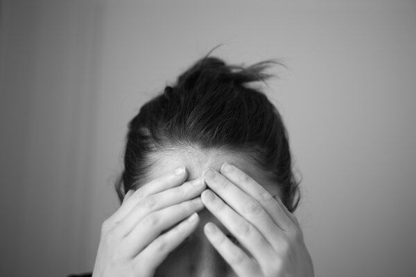 woman crying depressed