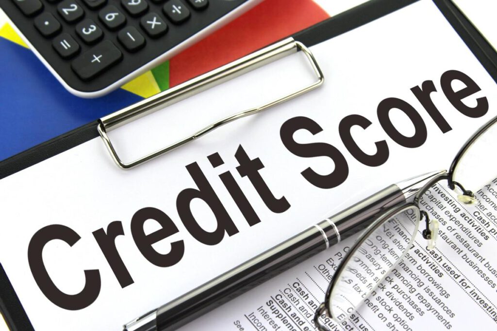 Credit score concept with rating and numbers
